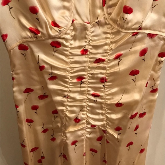 Moda International Vintage Silk Ivory/Floral Dress - Picture 14 of 16